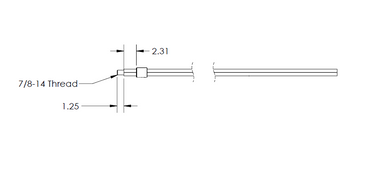 99993229 -- Row Unit Drive Shaft RH 1-1/4'' Hex x 186'' Collar Welded at 2.31 ''